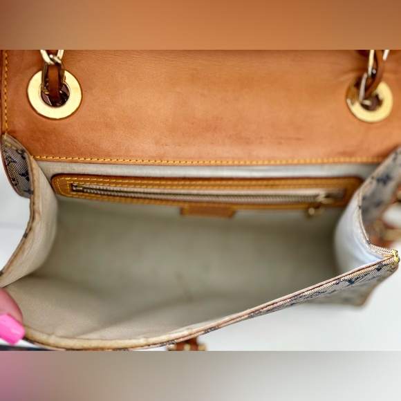 Louis Vuitton Grey/Navy Monogram Mini Lin Camille Crossbody Chain Flap Bag - Picture 11 of 14